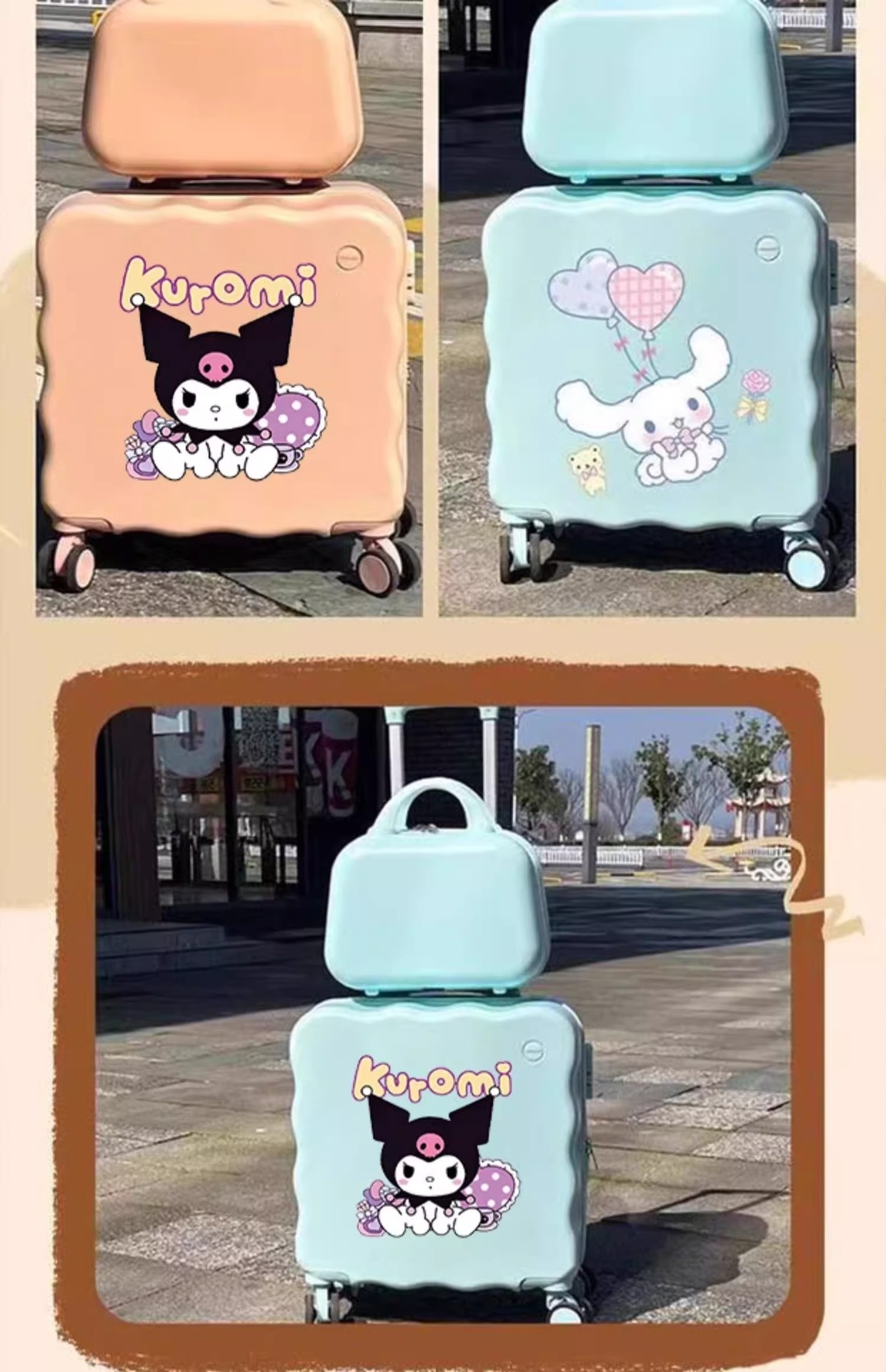 行李箱20寸短期出行小型拉杆箱女儿童卡通旅行箱轻便登机箱男拉链详情4