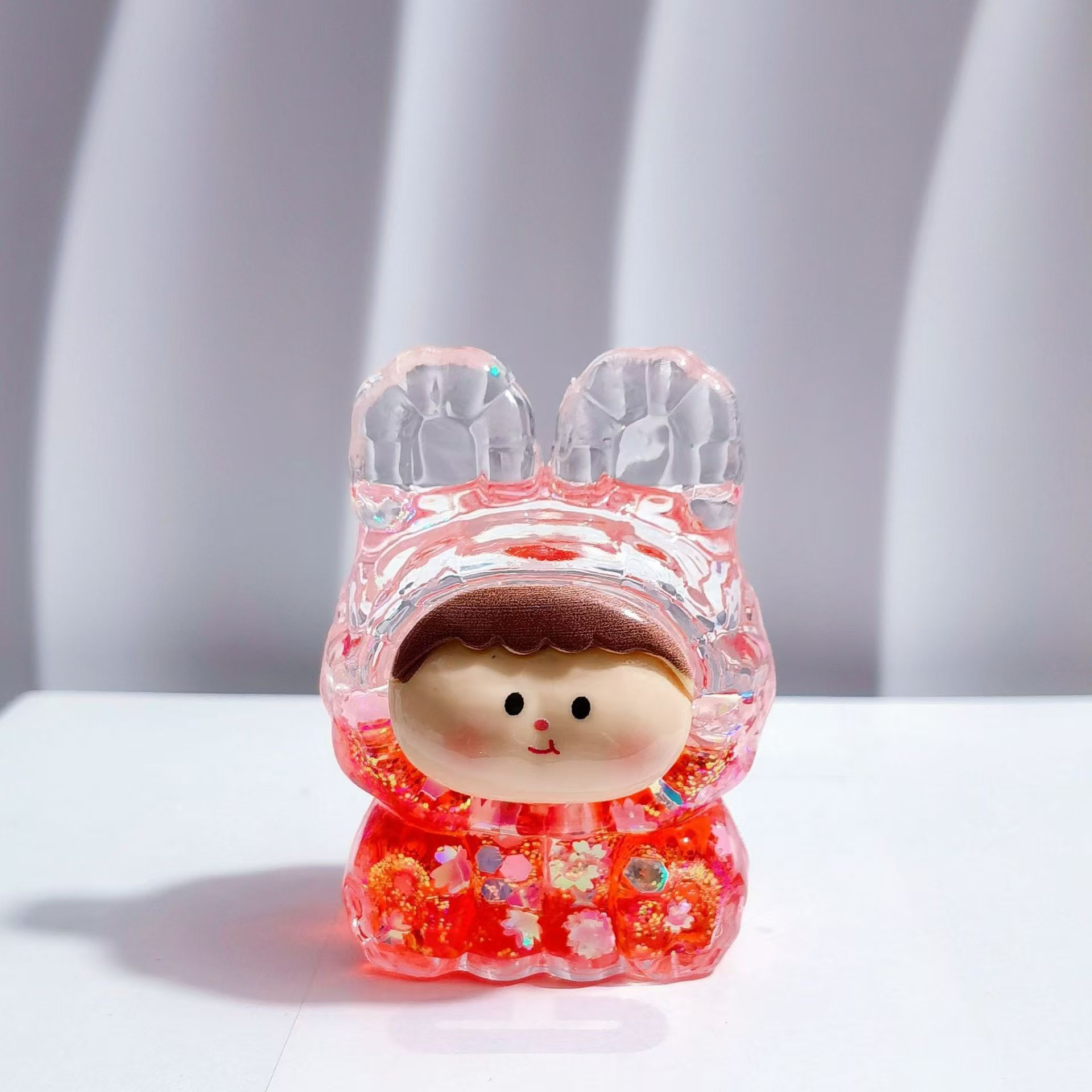 抖音爆款莉莉丝萌粒感化入油流沙夜光卡通钥匙扣潮玩小摆件工艺品礼品装饰详情5