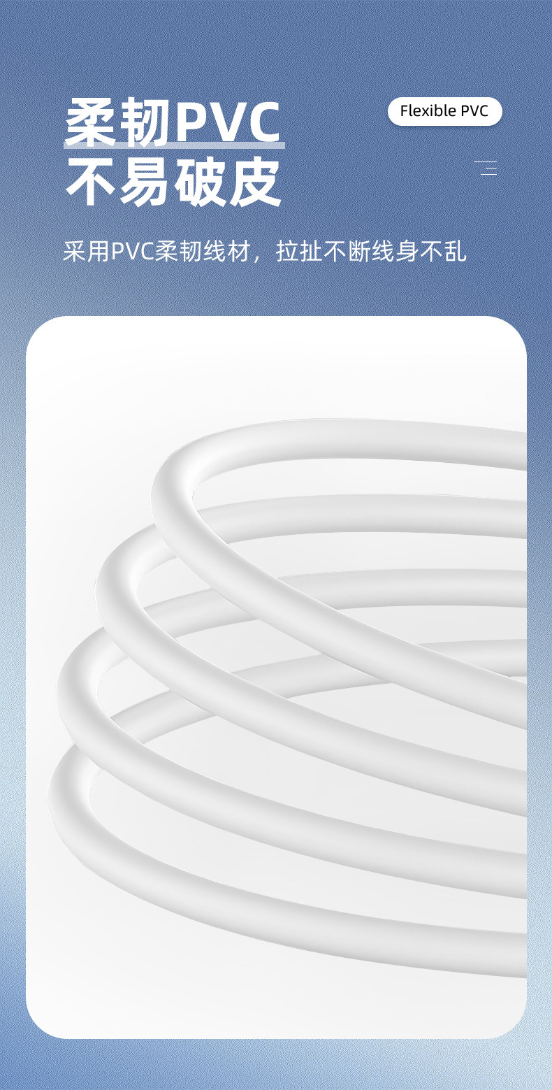 PVC cables are suitable for Apple 15 data cables, iPhone USB charging cables, 3A60W super fast charging cables pic 10