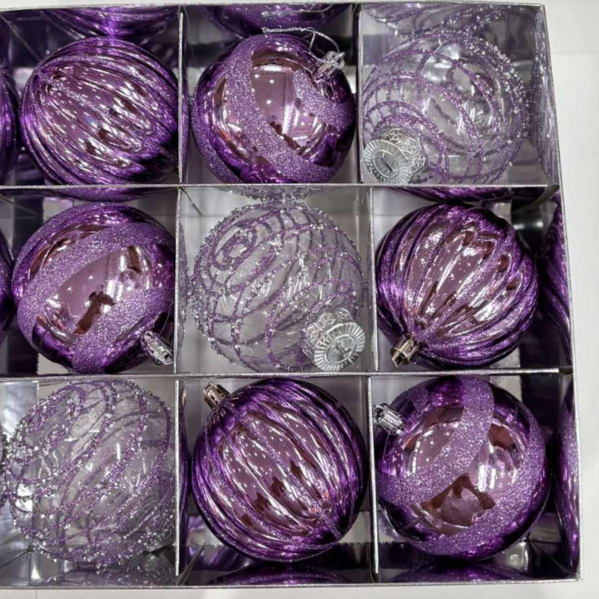 Cross border 8CM bola de navidad caja de regalo set decoraciones navideñas árbol de navidad bola de galvanoplastia de forma especial bola pintada colgante pic 2