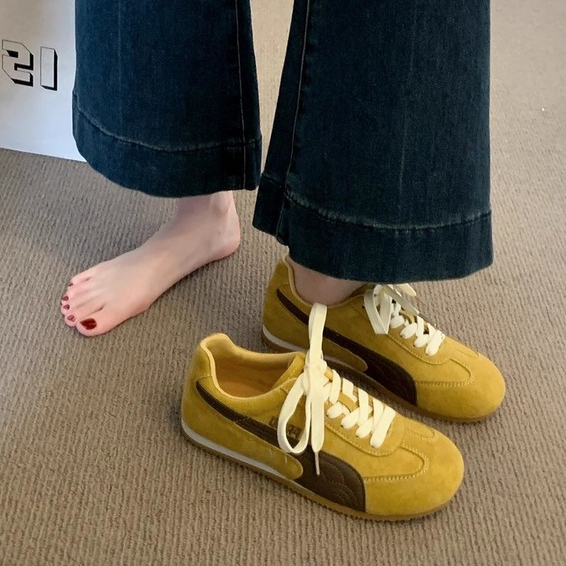 德训鞋女鞋2025新款春秋季超火不掉跟平底百搭小白鞋运动休闲板鞋详情4