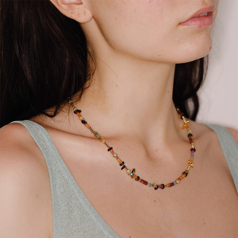 新款首发！彩虹碎石点点项链法式时尚轻奢精致潮流小众设计高级感详情10