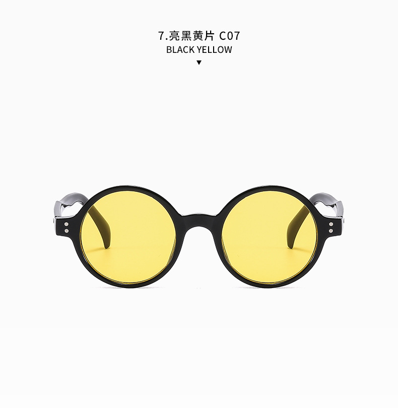 欧美新款圆形小框太阳镜男女网红明星同款时尚街拍墨镜眼镜架批发详情23