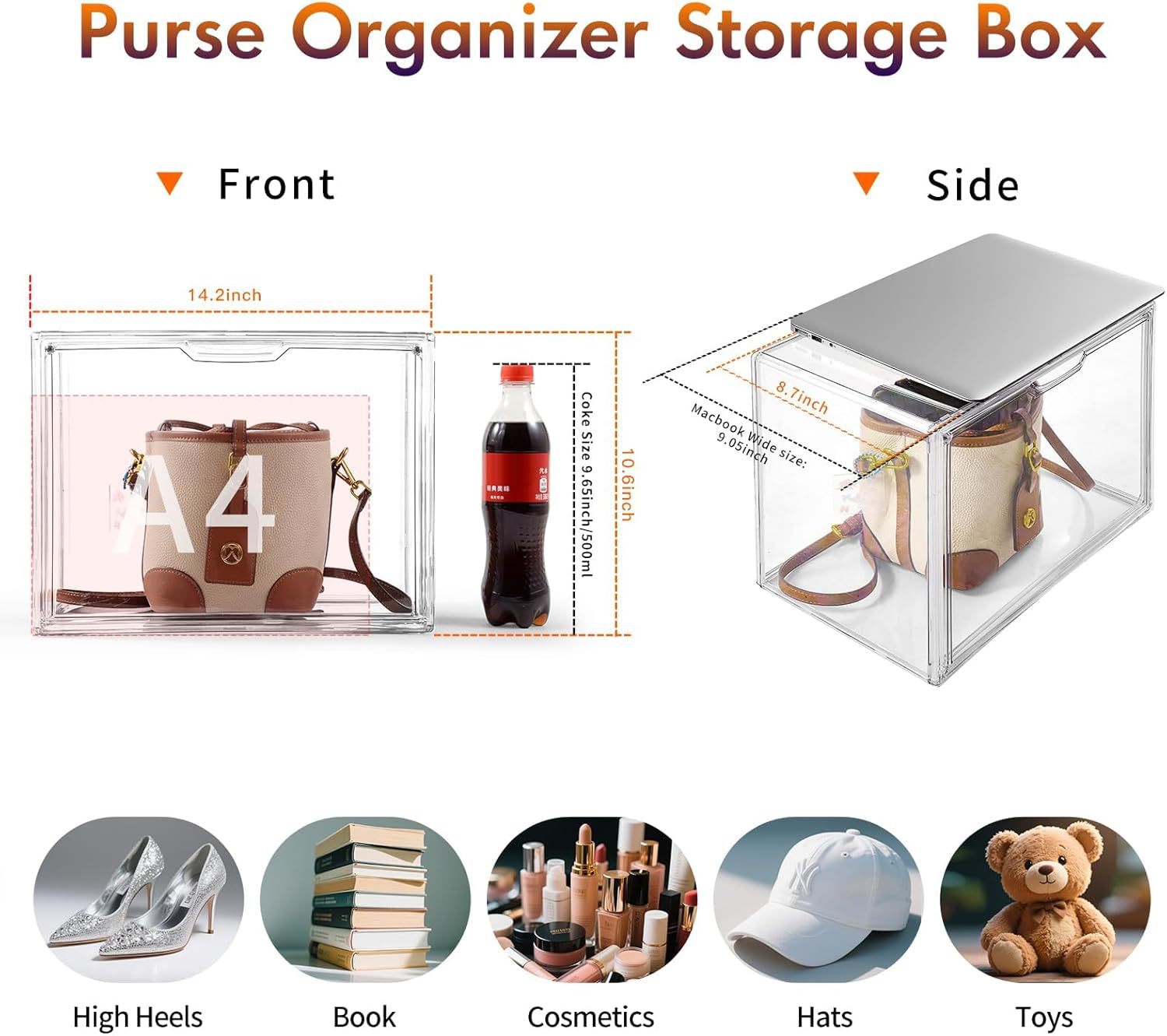 跨境包包收纳盒多功能透明防尘展示柜奢侈品香水盲盒手办收纳柜详情8