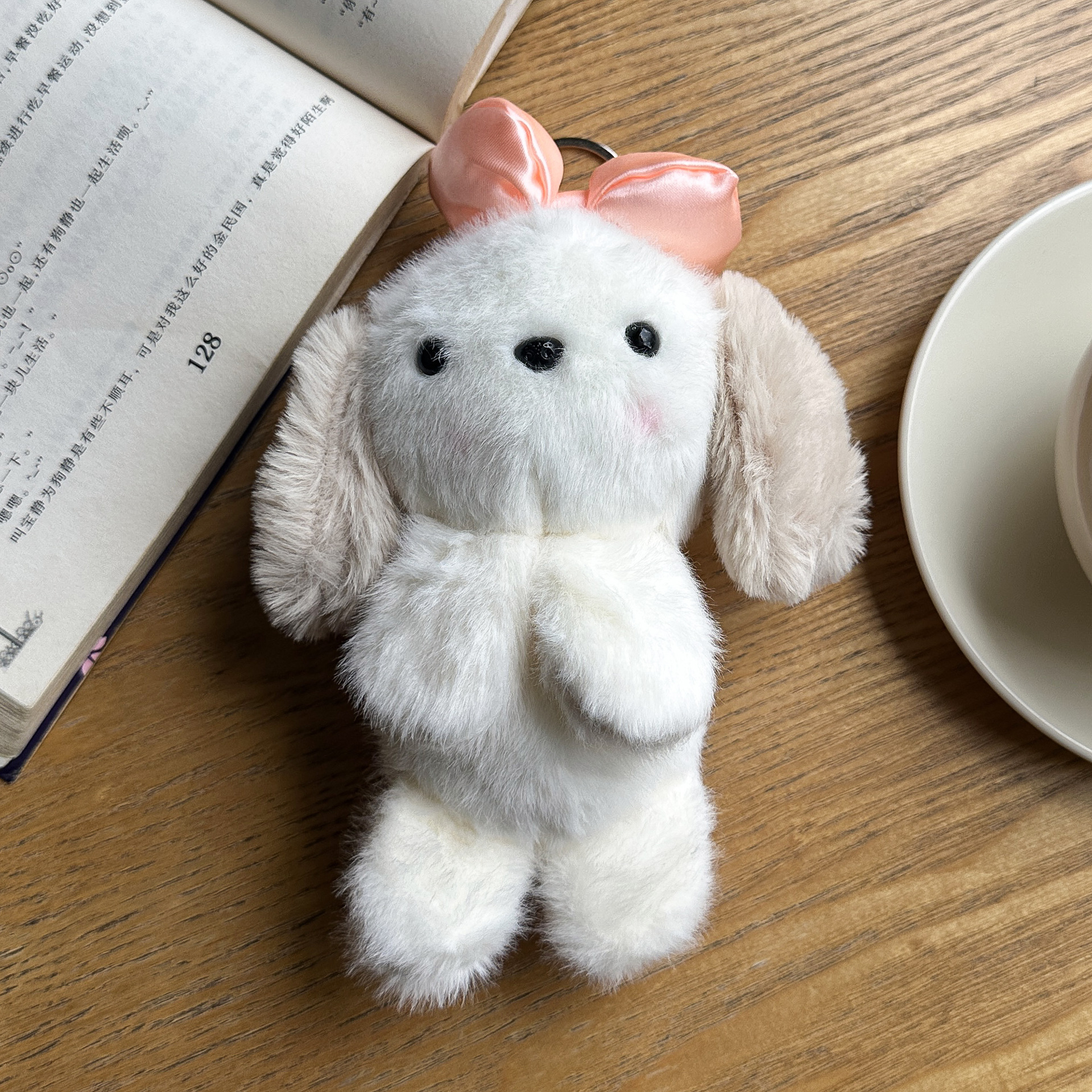 Cute and adorable bow, little dog pendant, plush toy, doll, bag, hanging decoration, keychain, doll pic 2