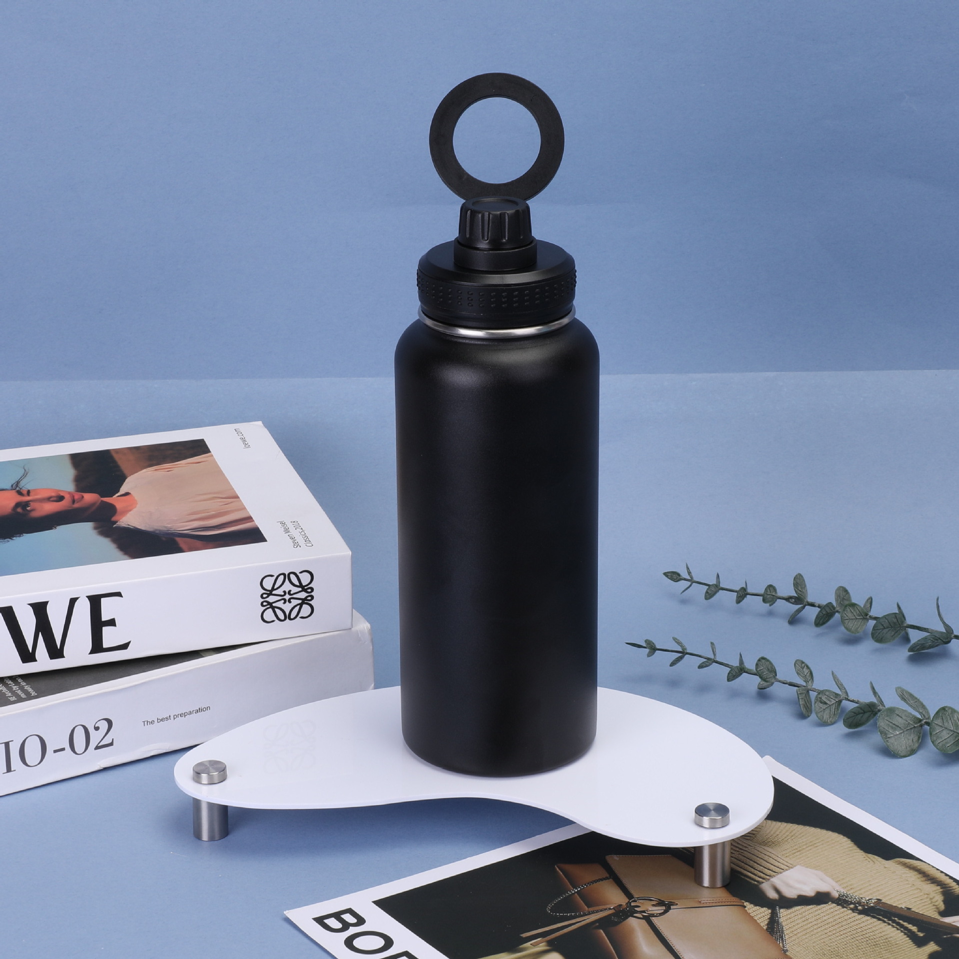 新款32oz不锈钢太空壶双层保温杯磁吸手机支架马卡龙便携运动水杯详情5