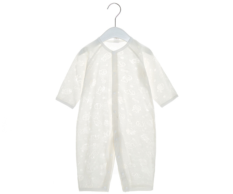 Baby one-piece suit, summer thin boneless long-sleeved dress, newborn air-conditioned dress, pajamas, soft crawling clothes for boys and girls pic 14