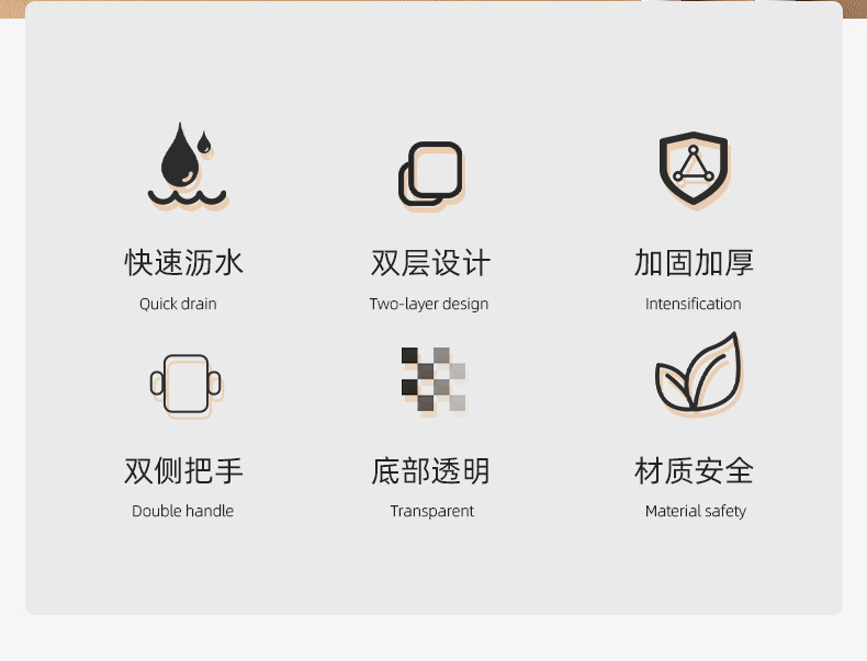 双层蔬菜洗菜盆沥水篮塑料水果盘滤水菜篓淘洗菜篮子双层核心热词详情2