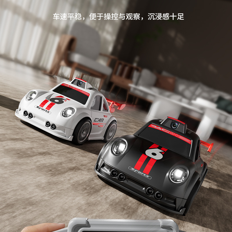 Cross-border remote control MINI car camera and photo cartoon Q-version mini screen control racing drifting C6 remote control car toy pic 5