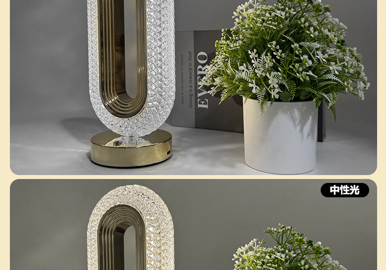 Crystal table lamp, electroplated process, track, European touch, bedroom, bedside, ambient night light, ambient light, bedroom pic 15