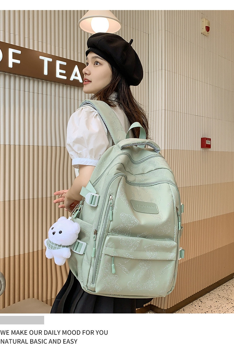 新款潮牌韩版书包女大容量中学生双肩包清新甜美休闲旅行双肩包详情8