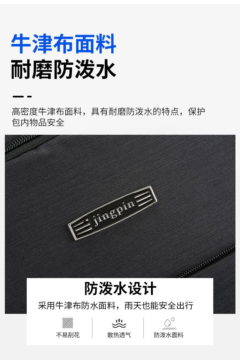 Customized cross-border business backpacks, large-capacity computer backpacks wholesale, usb multi-functional water-resistant backpacks pic 9