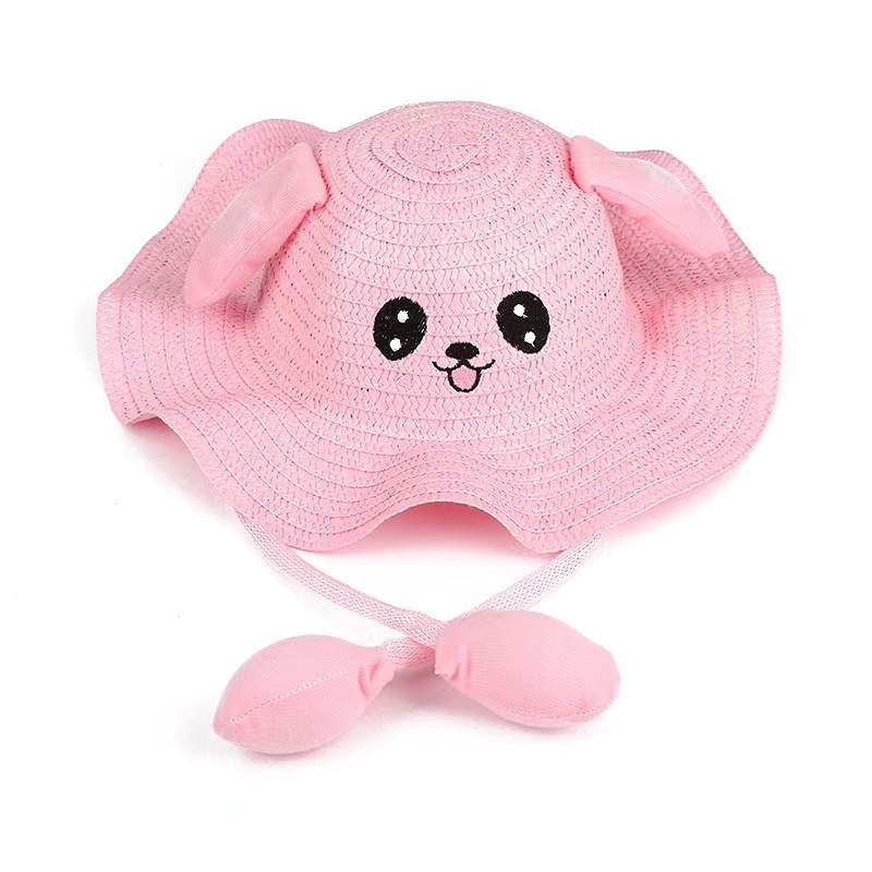 新款网红同款兔耳朵会动波浪遮阳帽儿童可爱防晒帽批发服装配饰详情8