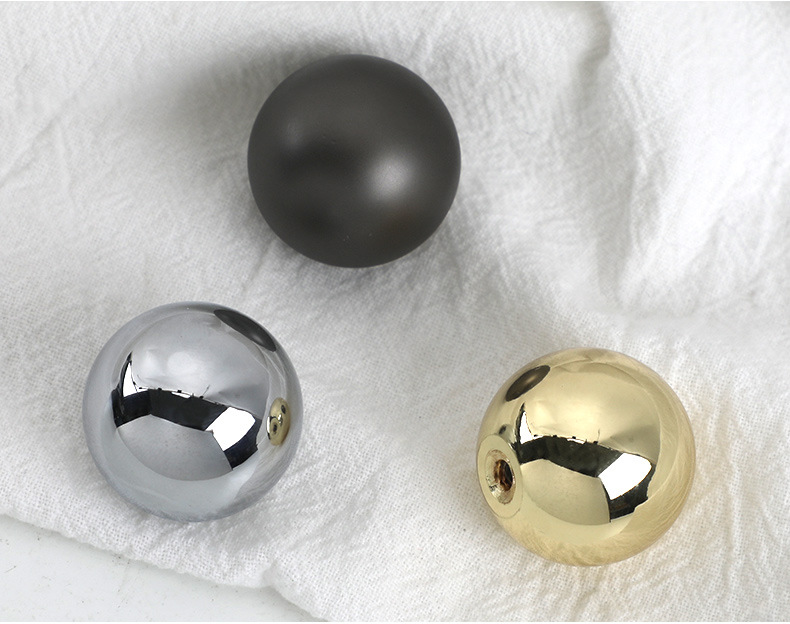 鸽子蛋椭圆抽屉单孔拉手北欧金色亮光黑色橱柜衣柜家具圆形小拉手详情23