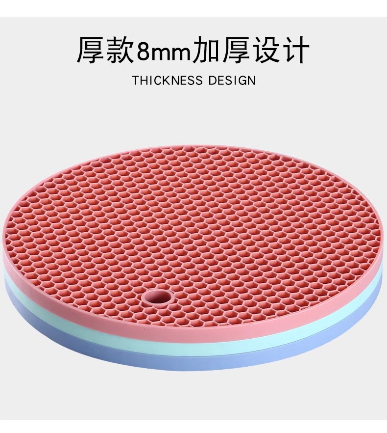 北欧圆形蜂窝硅胶隔热垫餐垫茶杯碗碟盘垫家用厨房桌垫沥水垫批发详情5
