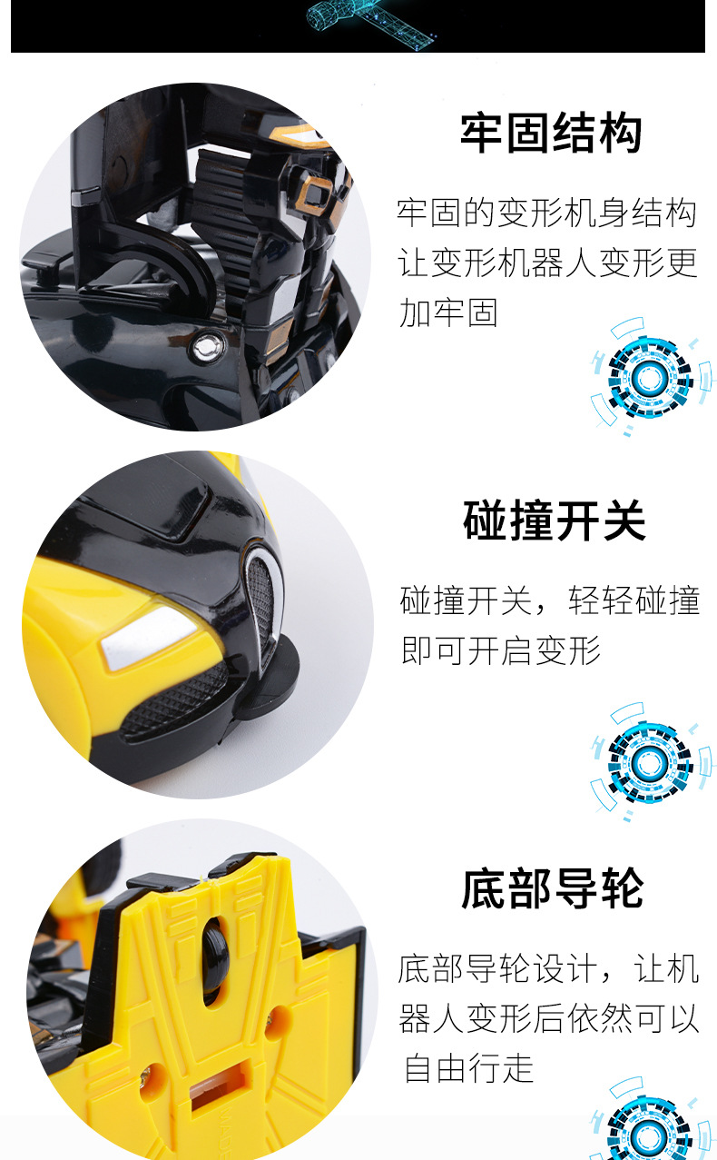 地摊批发儿童变形玩具车惯性撞击一键变形男孩益智碰撞变形汽车人详情8