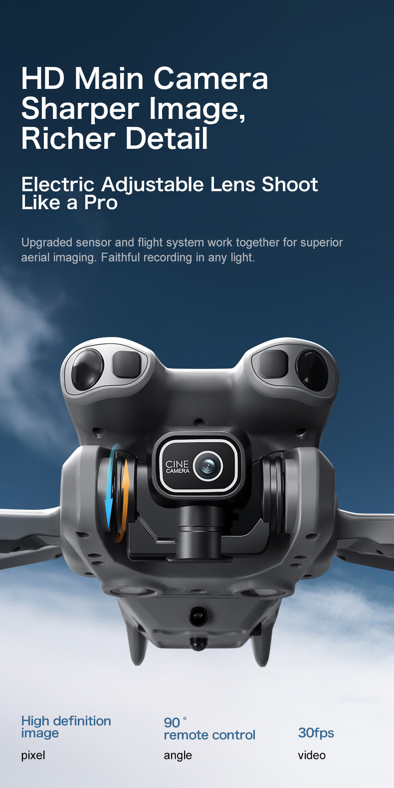 跨境航拍无人机避障四轴飞行器高清无刷带大屏幕遥控玩具飞机详情27