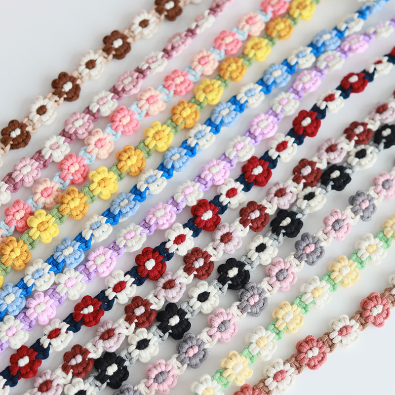 可调节手机挂绳编织相机背带 ins高颜值雏菊花朵斜挎挂脖手机挂链详情3