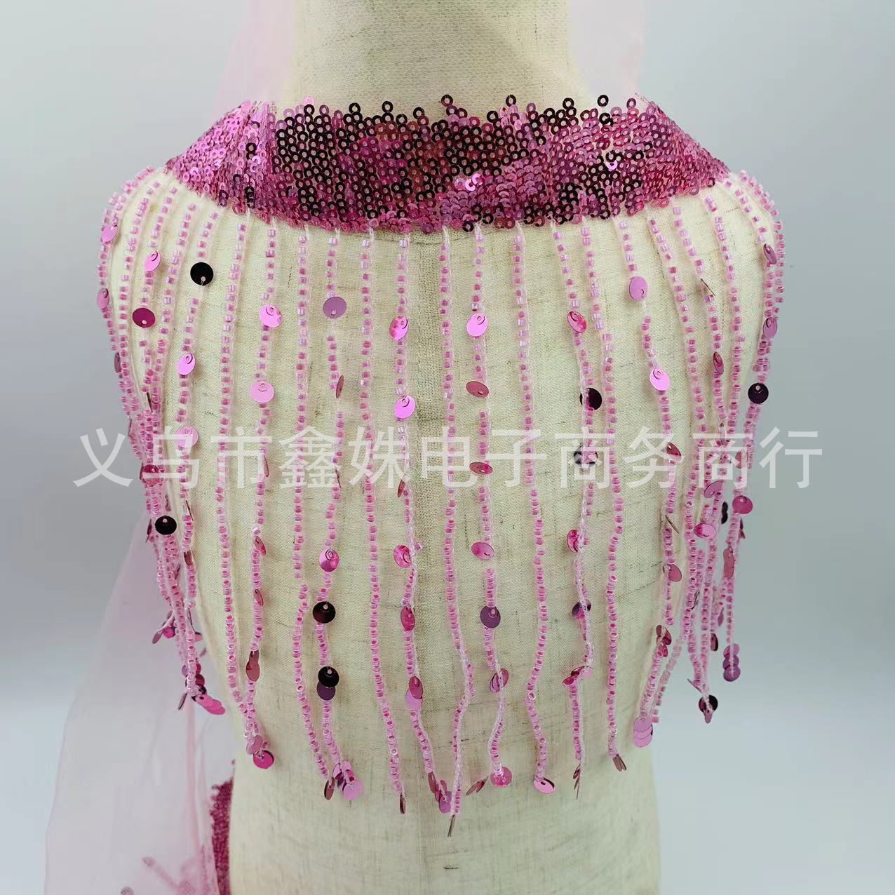 In stock, there are tassel sequins, beaded fabric curtains, stage performance decorations pic 3