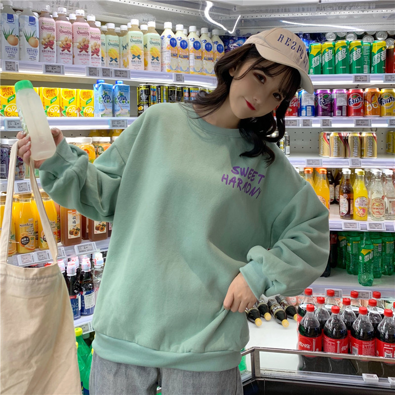 現貨代發跨境臺灣抓絨加厚衛衣2025秋冬新款寬鬆休閒大碼女裝上衣详情5