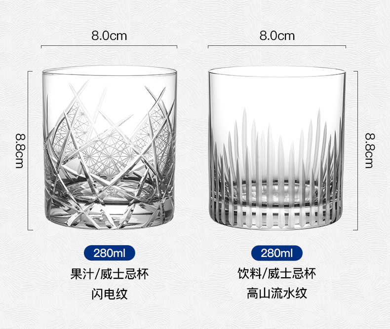 捷克进口高端威士忌酒杯礼盒装高档礼品江户切子洋酒杯水晶杯送礼详情14