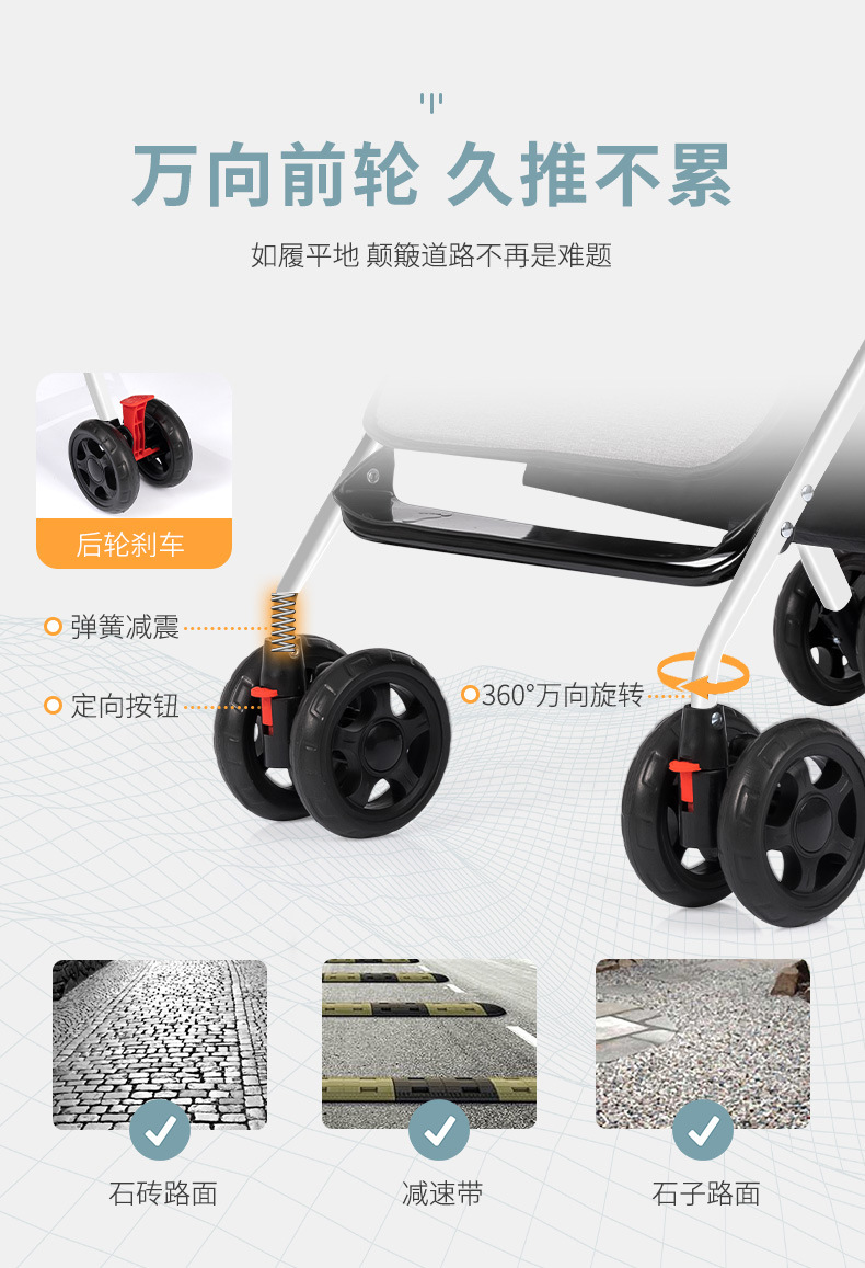 婴儿车推车轻便折叠可坐可躺儿童宝宝小孩四轮手推车一键收车代发详情18