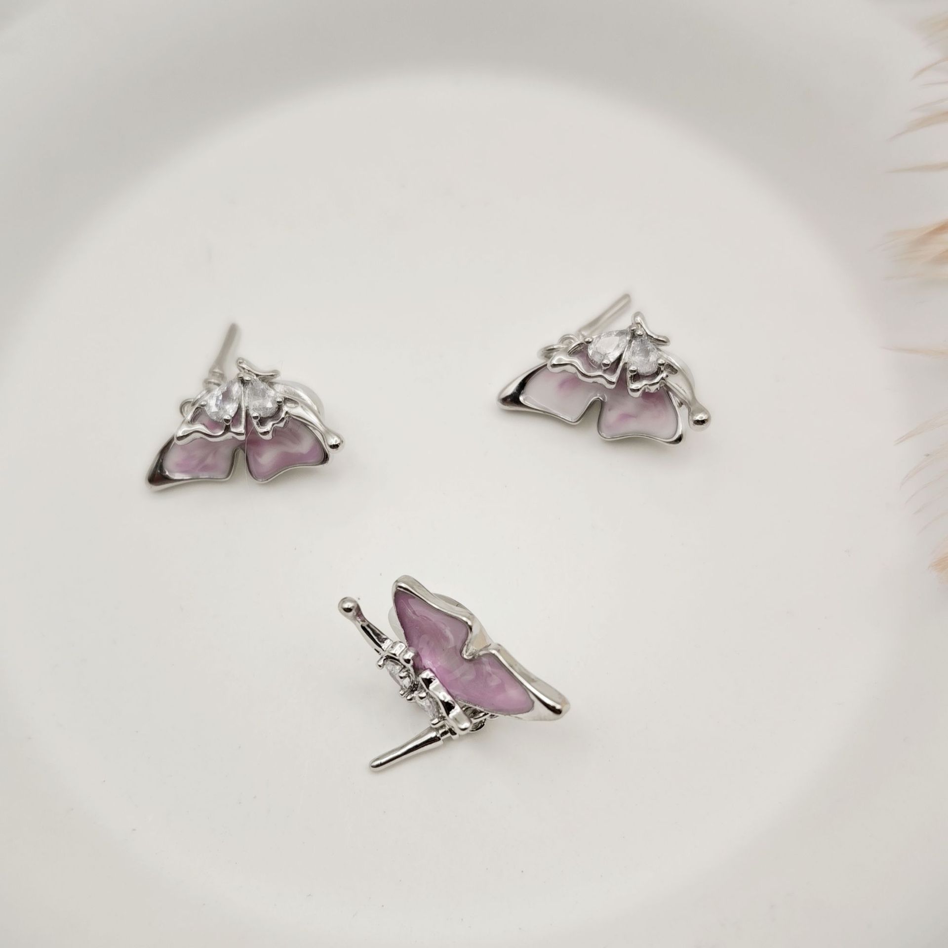 Pearl necklace buckle, oil drip butterfly style, micro-inlaid inlaid gold coin buckle, press buckle, connecting buckle, sweater chain, diy jewelry accessories pic 4