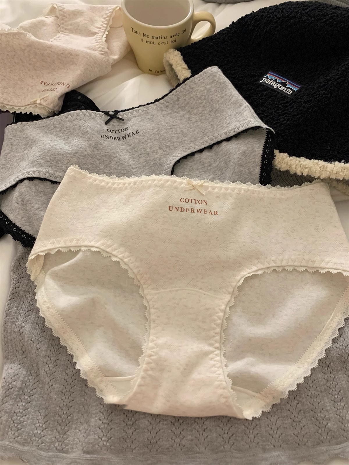 French-style women's underwear, pure cotton 10A antibacterial extended crotch, comfortable mid-waist bag, seamless hip, all-cotton crotch women's briefs pic 20