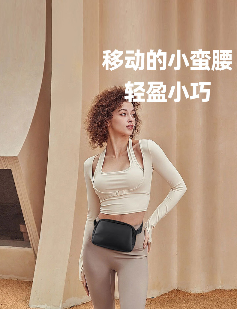 亚马逊跨境lululemon腰包原厂标logo同款斜挎包尼龙防水露露胸包详情5