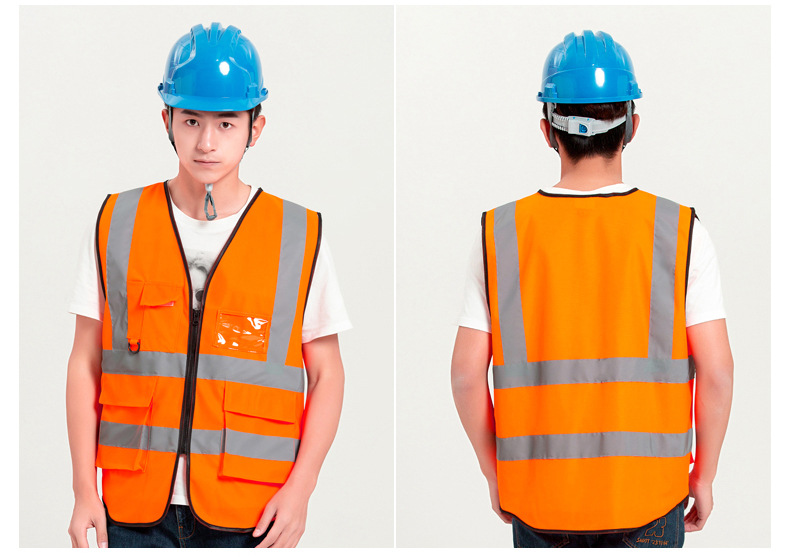 Winter reflective vests, vests, reflective safety vests, multi-pocket protective reflective clothing for construction sites, traffic, and construction pic 27