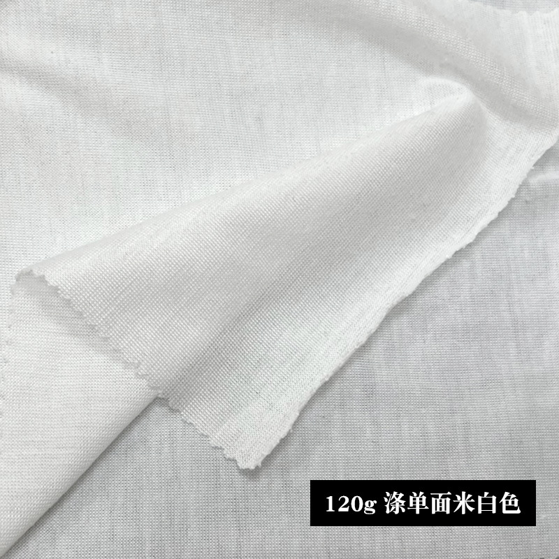 现货120-250g全涤汗布仿棉拉架平纹弹力布白色印花底布黑纱涤单面详情1