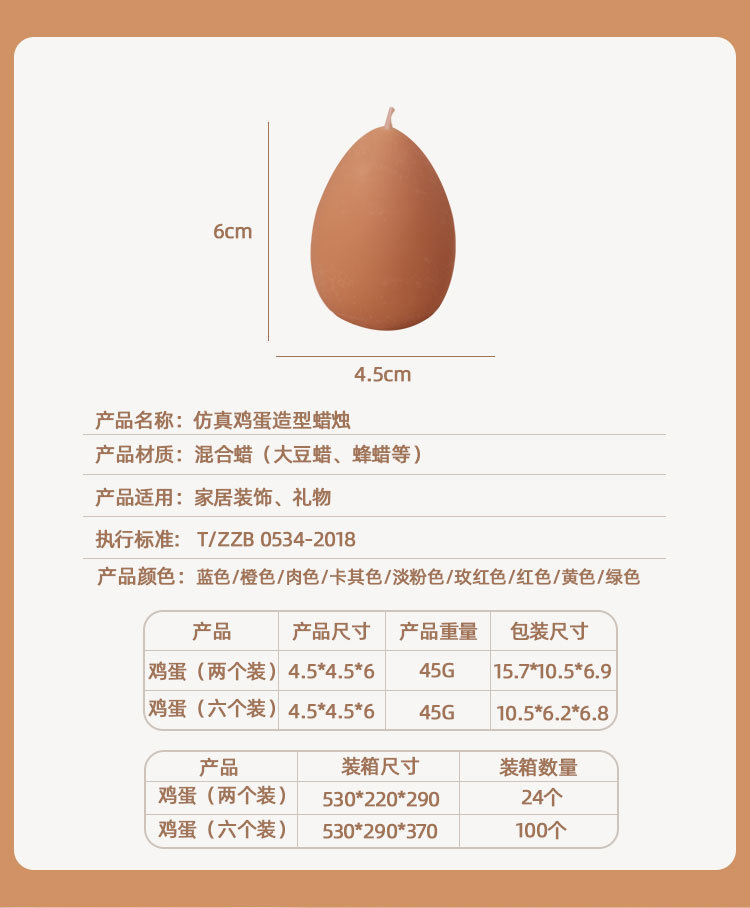 跨境香薰蜡烛复活节鸡蛋造型蜡彩色鸡蛋造型蜡烛外贸摆件礼物批发生日蜡烛详情4