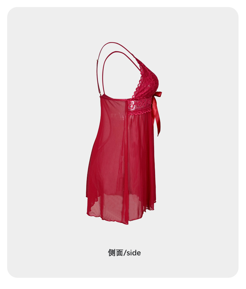 Source Factory Summer Sexy See-through mesh lace Halter Dress Low-cut thin private Seductive Sleeping Dress 716 pic 8