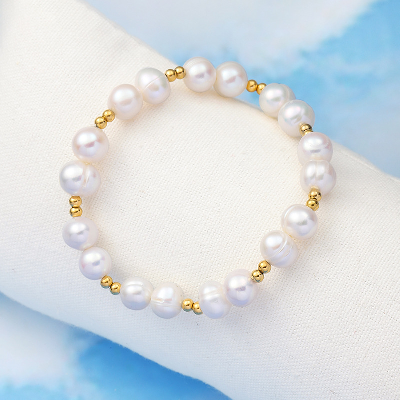 Natural freshwater precious handcrafted bracelets, Baroque pearls, irregular-shaped pearls, versatile light luxury bracelets, pearl wholesale pic 9