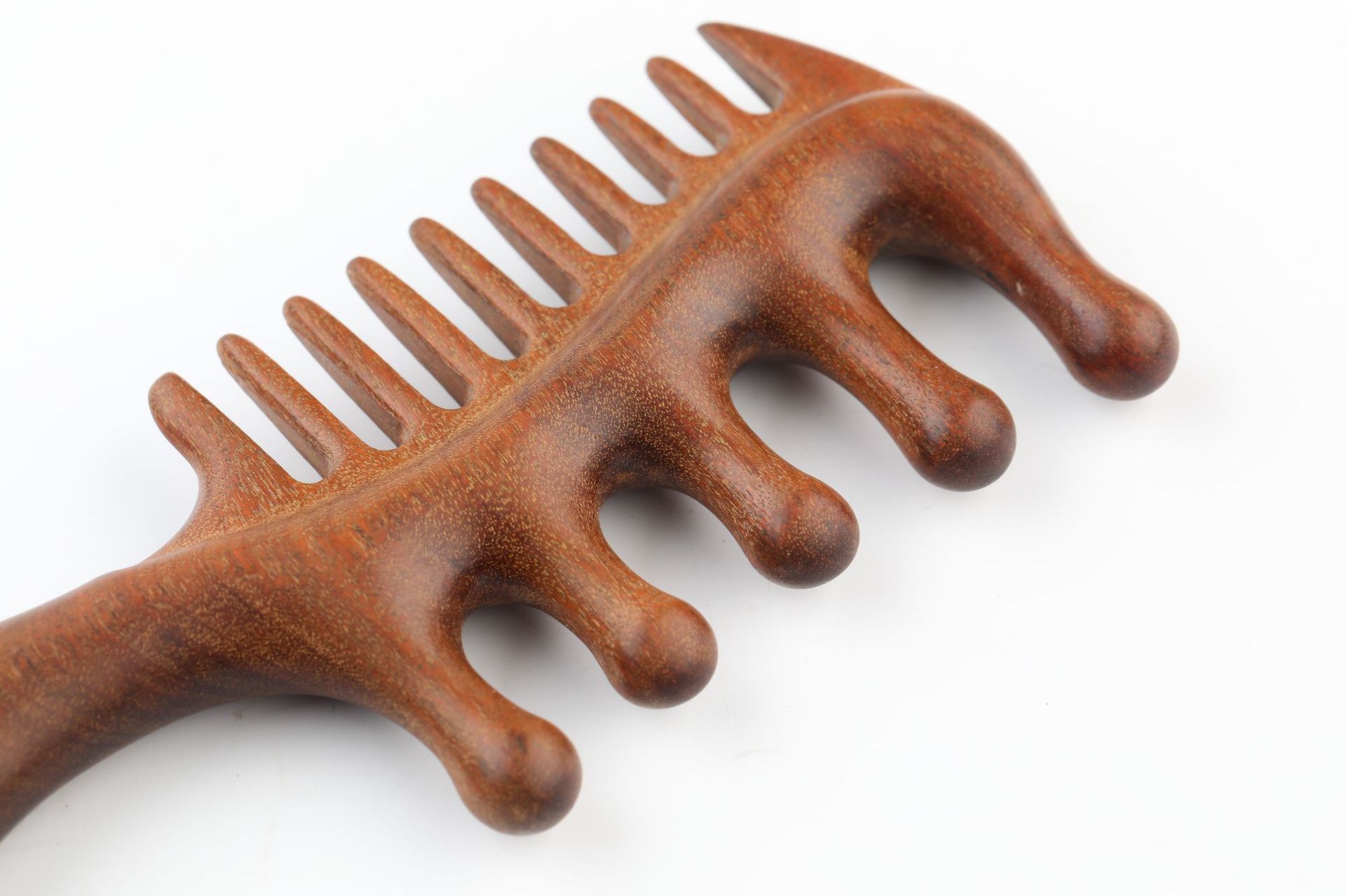 金丝檀木按摩梳加厚粗细双齿经络梳头皮点穴女士长发按摩檀木梳子详情21