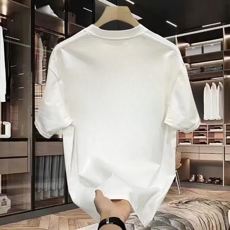 National trendy summer 2025 camiseta de manga corta hombre estampado cuello redondo cuerpo adolescente legging suelto camiseta pic 8