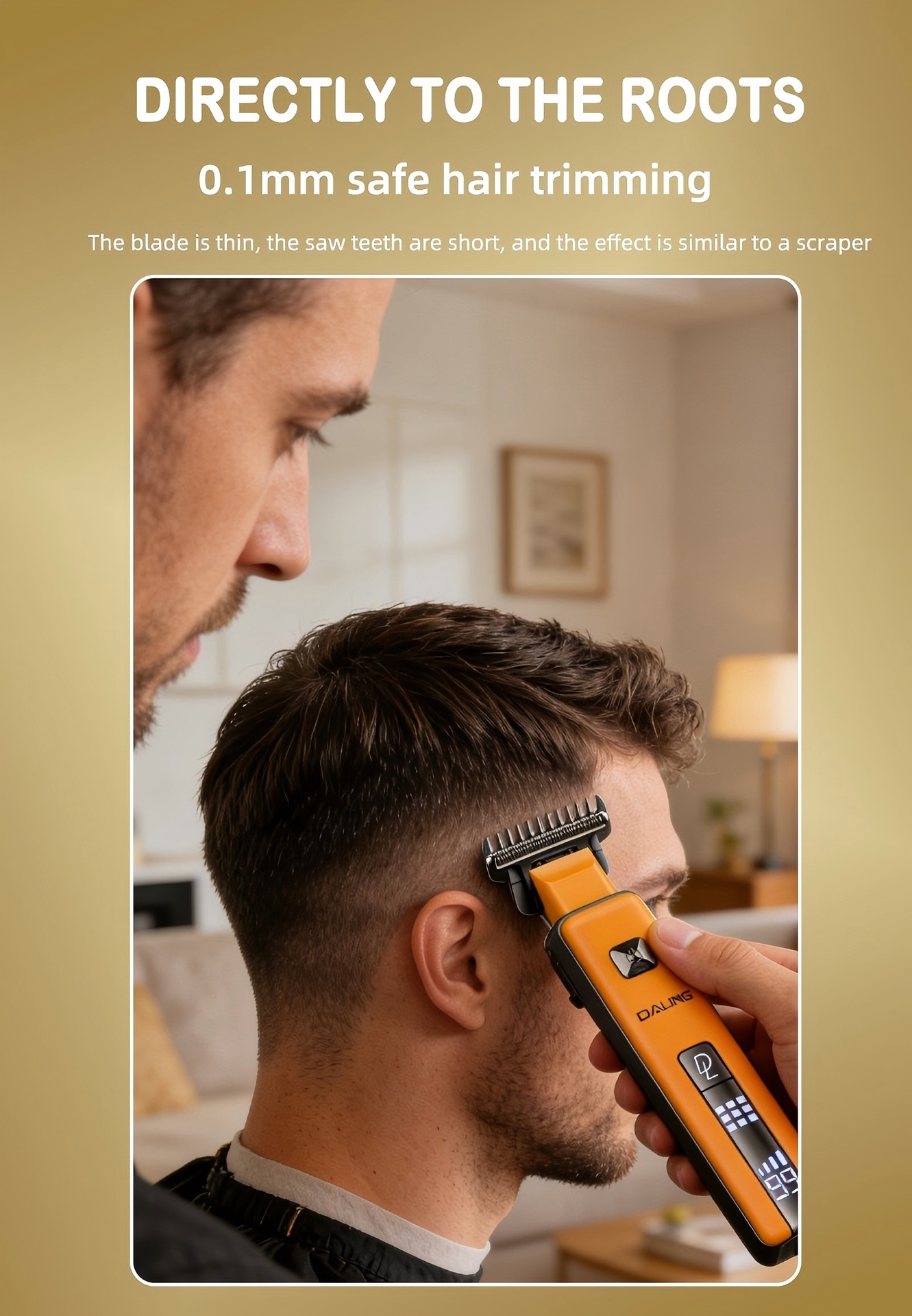 DALING 0021 Hair clipper with digital display USB charging oil head clipper for home hair salon engraving haircuts pic 6
