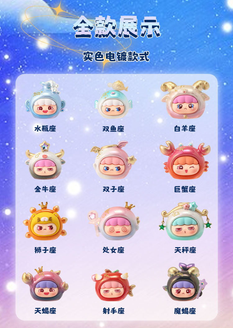 星座幻想曲萌粒盲盒批发手办树脂工艺品家居办公地摊小摆件休闲详情4