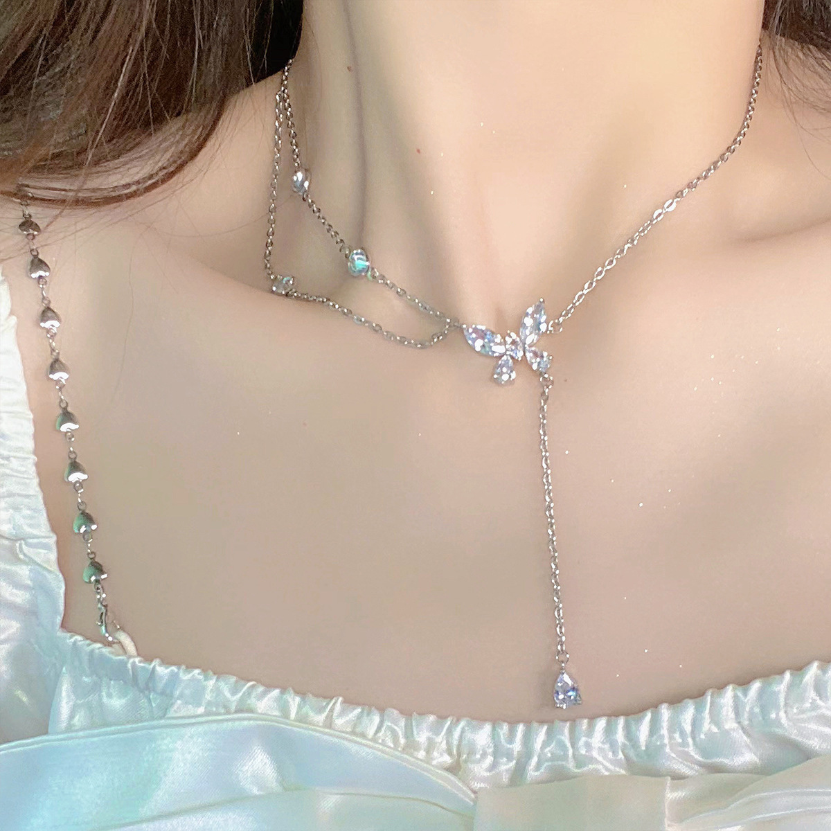 Li Luo Xin S925 sterling silver pearl necklace accessory for women, non-fading, high-end and versatile, spring and summer collarbone chain wholesale pic 14
