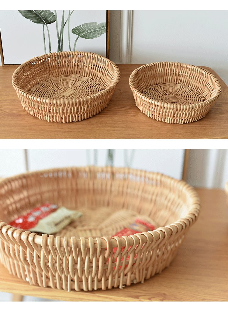 馒头筐柳编藤编竹编筐收纳篮编织篮子水果桌面零食面包框竹篮子详情9