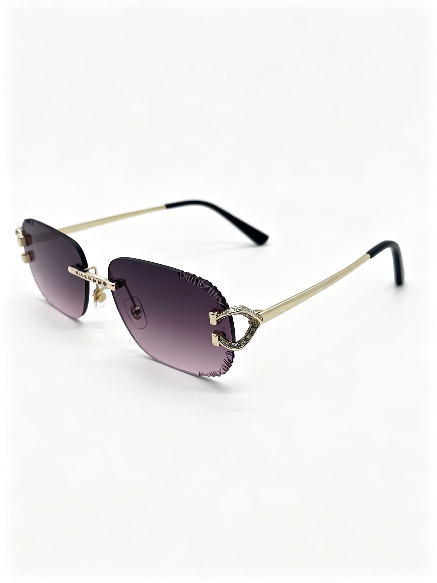 Nuevo crossover sin marco rectangular gafas de sol decorativas gafas de sol de metal patas moda moda moda moda cool gafas hombres y mujeres mismo estilo pic 6