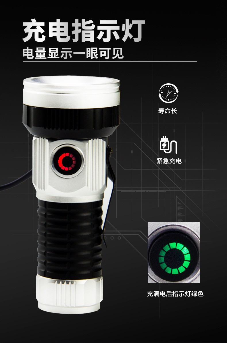 New product: Pailide aluminum alloy high-intensity flashlight, white laser high and low beam integrated long-range flashlight, multi-lamp 2+1 pic 20