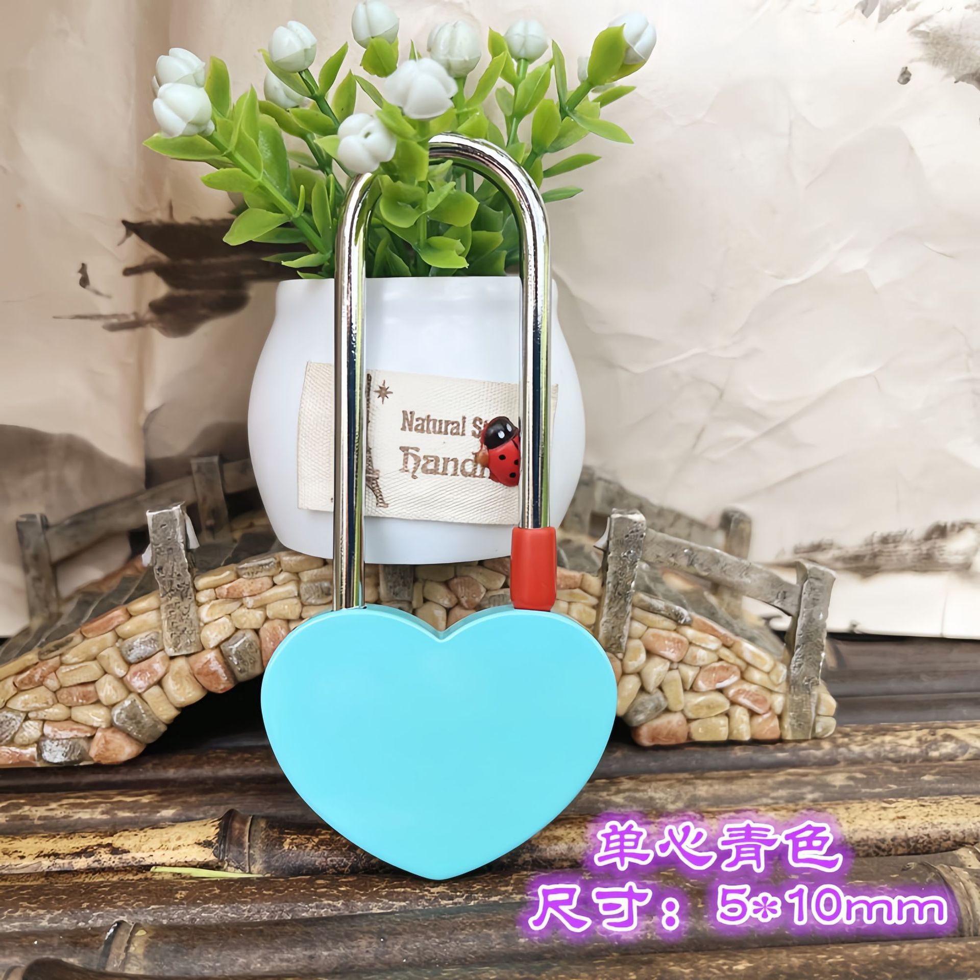 厂家直销彩色 同心锁 许愿锁 长寿锁 连心锁爱情锁景区工艺品LOGO详情5