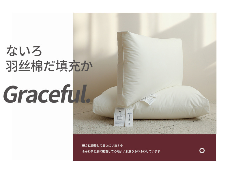 Class A all-cotton super soft pillow core for export to Japan, hotel pure cotton fluffy neck protection pillow, household single pillow 2 pic 7
