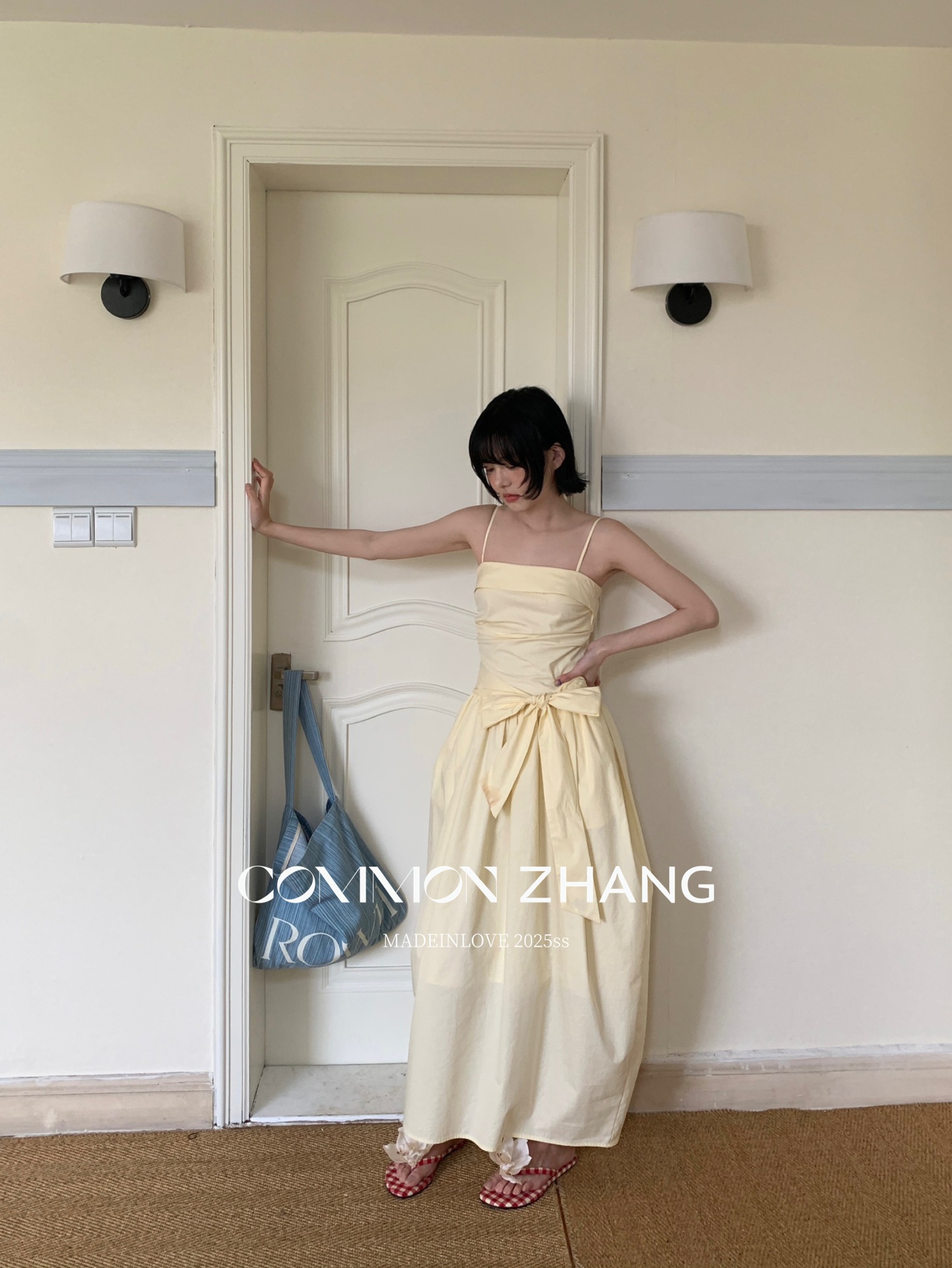 CZ ZHANG Summer Multi-color mint Mamba style lace-up waist-cinching and slimming halter flower bud dress for women B26925 pic 14