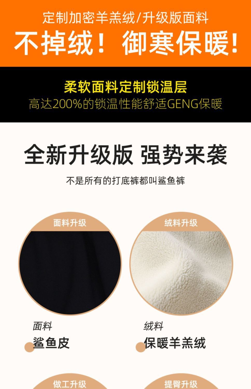 加绒打底裤女外穿收腹提臀加厚保暖瑜伽秋冬季羊羔绒鲨鱼裤芭比裤详情5