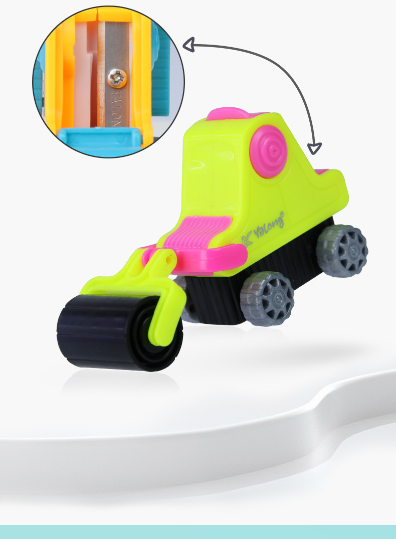 Cross-border Yalong Cartoon student Learning Pen Roller Series Shaped Pen sharpener with eraser Creative customization pic 5