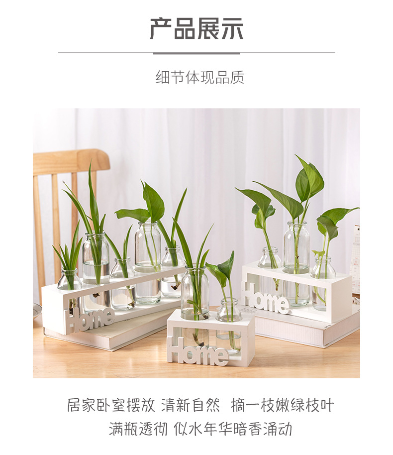 简约北欧试管玻璃花瓶水养插花植物容器办公室桌面水培绿萝摆件详情6