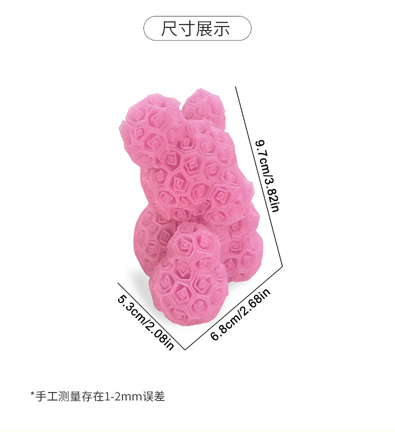 源头厂家直销3D打印玫瑰花小熊情人节礼物摆件永生玫瑰熊多色可选详情6