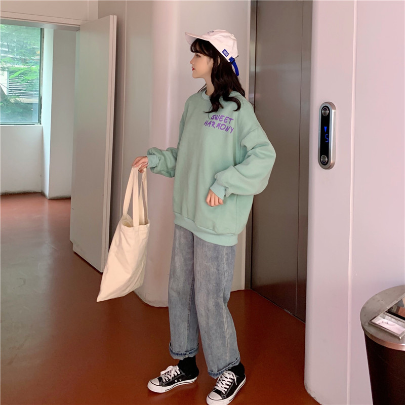 現貨代發跨境臺灣抓絨加厚衛衣2025秋冬新款寬鬆休閒大碼女裝上衣详情7